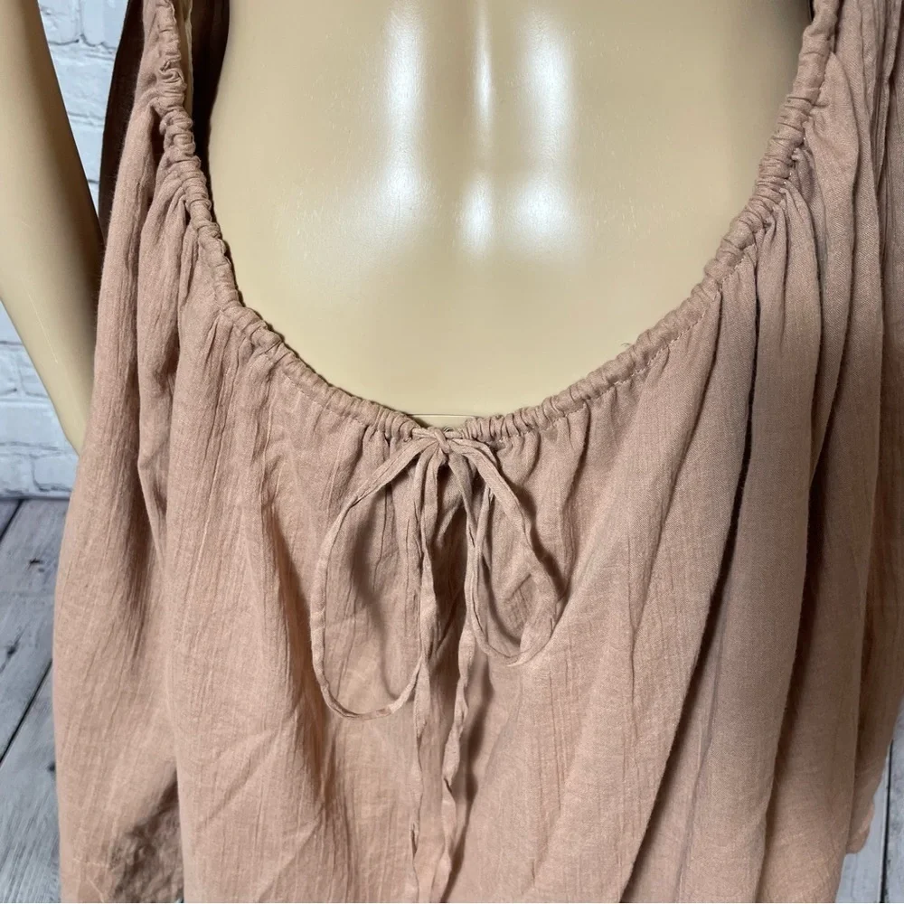 NWT New Free People Marina Mini Light Brown Cotton Dress Size XS